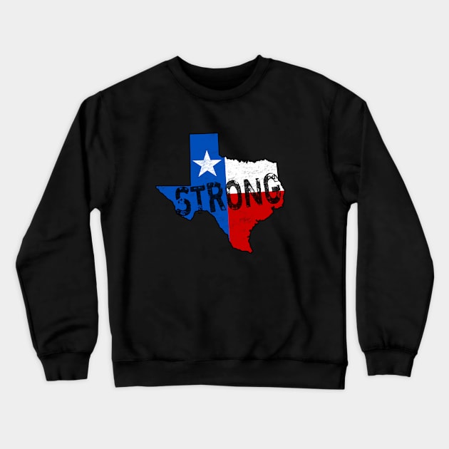 Texas Strong State of Texas Flag Support Crewneck Sweatshirt by TeeCreations